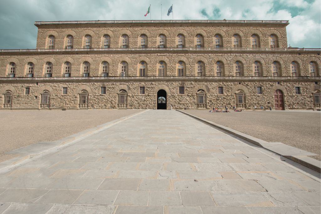the entrance to pitti palace