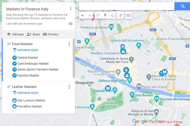 map of best markets in florence italy