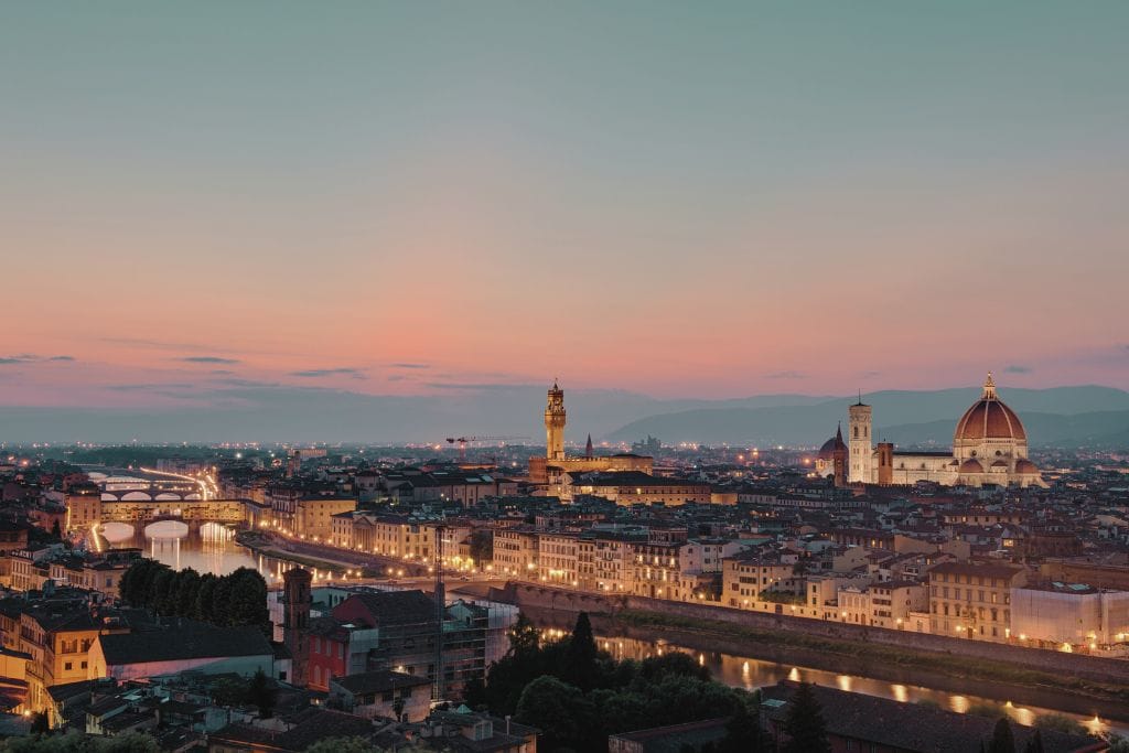 view of florence at night